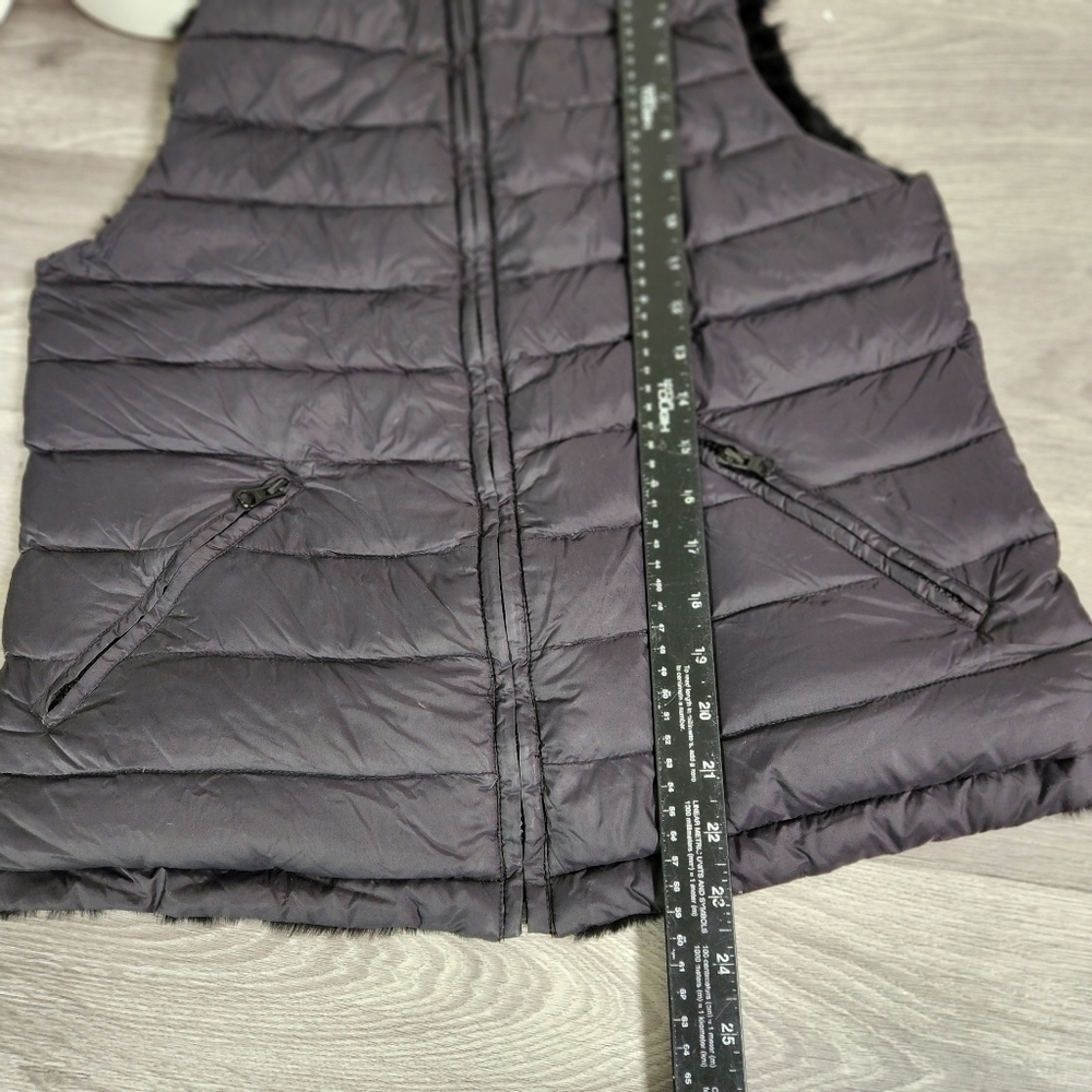 Athabasca Black Black Vest S Reversible Rabbit Fur Full Zip Down Feather Soft - Picture 7 of 14